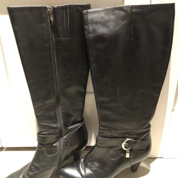 7.5 Size Heel Genuine Leather Women's Pointed Toe Side Zip Stiletto High Heel Kn - Picture 1 of 10